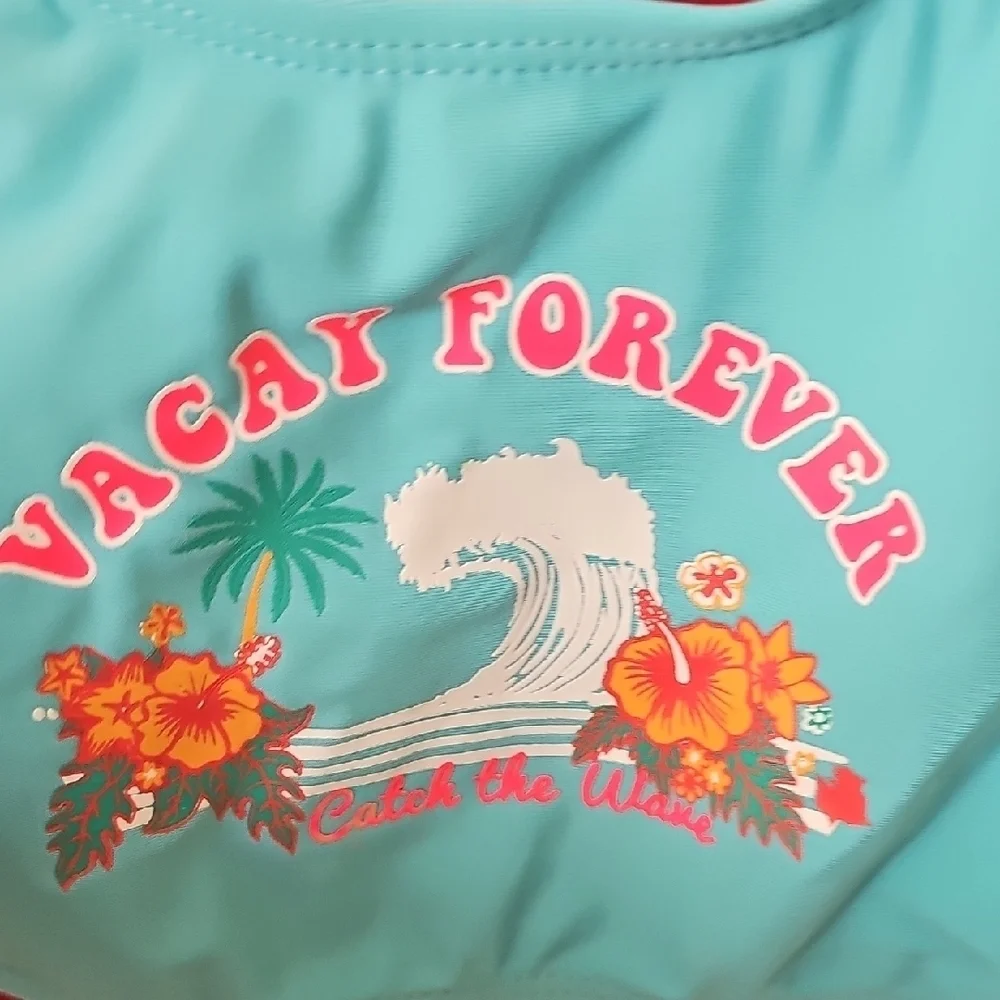 Girls NWT urquoise Vacay Forever Bikini Set Size 11-12 Years